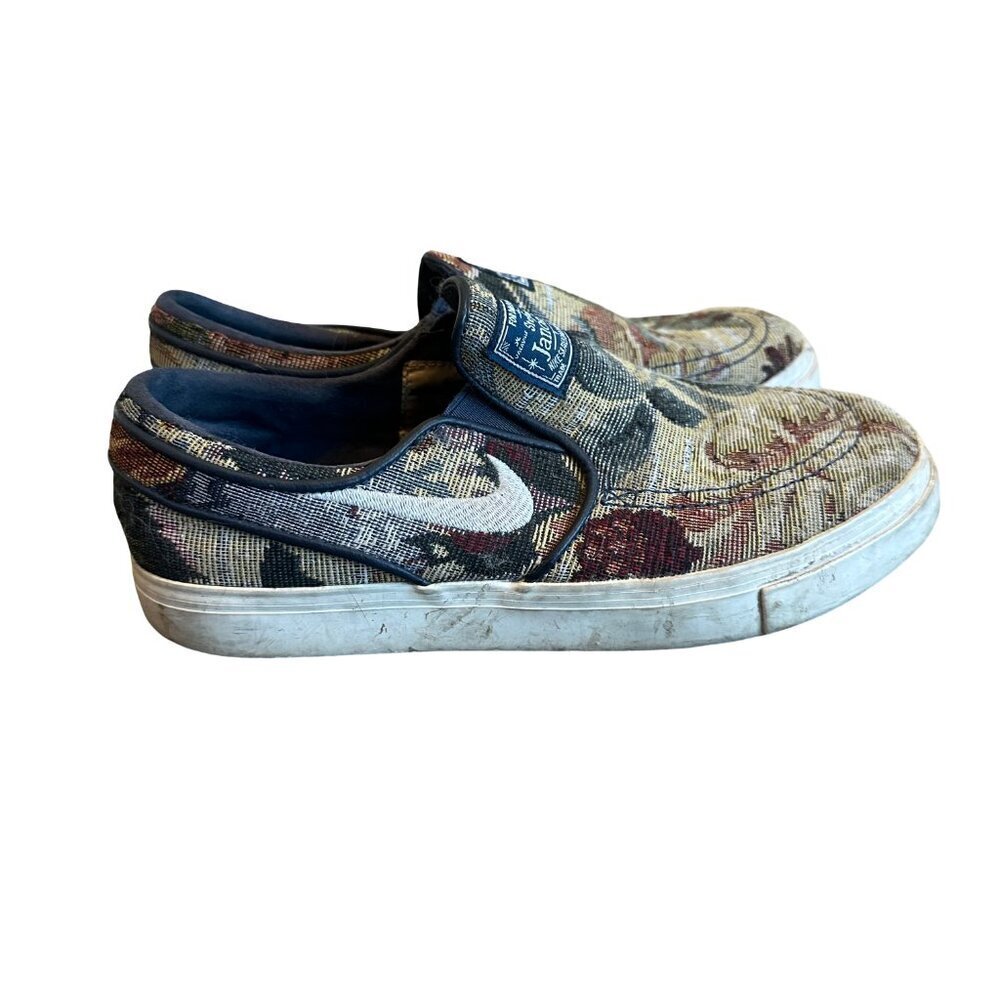Nike Stefan Janoski Floral Tapestry Slip-On Shoes Rare Style Flats Size 5.5 Mens - Picture 3 of 15